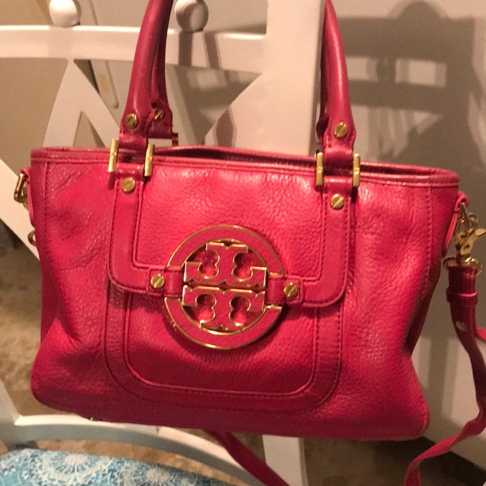 Tory Burch Pink Handbag w/ handles & long strap!